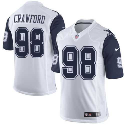 Nike Cowboys #98 Tyrone Crawford White Men's Stitched NFL Limited Rush Jersey Nike Cowboys #98 Tyrone Crawford White Men's Stitched NFL Limited Rush Jersey