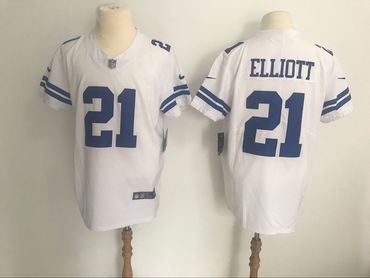 Nike Cowboys 21 Ezekiel Elliott  White Men's Stitched NFL Vapor Untouchable Elite Jersey
