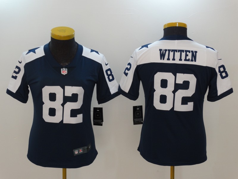 Nike Cowboys 82 Jason Witten Navy Women Throwback Vapor Untouchable Limited Player Jersey