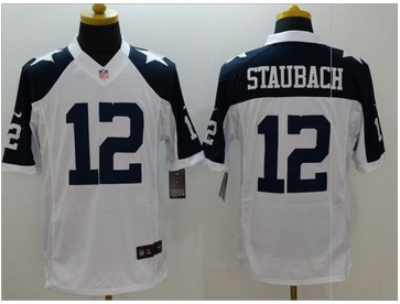 Nike Dallas Cowboys #12 Roger Staubach White Thanksgiving Throwback Men's Stitched NFL Limited Jersey Nike Dallas Cowboys #12 Roger Staubach White Thanksgiving Throwback Men's Stitched NFL Limited Jersey