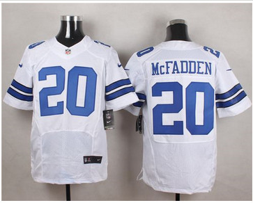 Nike Dallas Cowboys #20 Darren McFadden White Men's Stitched NFL Elite Jersey Nike Dallas Cowboys #20 Darren McFadden White Men's Stitched NFL Elite Jersey