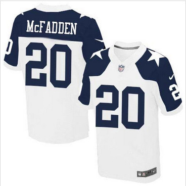 Nike Dallas Cowboys #20 Darren McFadden White Thanksgiving Throwback Men's Stitched NFL Elite Jersey Nike Dallas Cowboys #20 Darren McFadden White Thanksgiving Throwback Men's Stitched NFL Elite Jersey