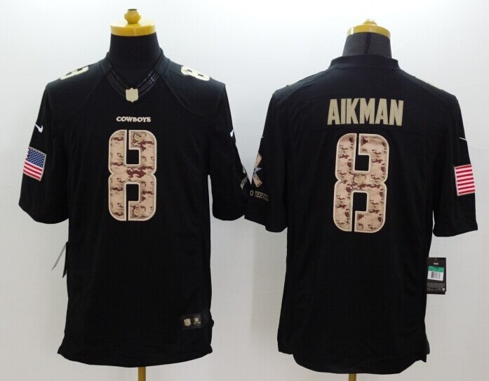 Nike Dallas Cowboys #8 Aikman Black Salute TO Service Jersey Nike Dallas Cowboys #8 Aikman Black Salute TO Service Jersey