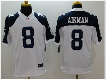 Nike Dallas Cowboys #8 Troy Aikman White Thanksgiving Throwback Men's Stitched NFL Limited Jersey Nike Dallas Cowboys #8 Troy Aikman White Thanksgiving Throwback Men's Stitched NFL Limited Jersey