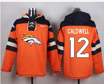 Nike Denver Broncos #12 Andre Caldwell Orange Player Pullover NFL Hoodie Nike Denver Broncos #12 Andre Caldwell Orange Player Pullover NFL Hoodie