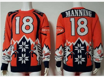 Nike Denver Broncos #18 Peyton Manning Orange Navy Blue Men's Ugly Sweater Nike Denver Broncos #18 Peyton Manning Orange Navy Blue Men's Ugly Sweater