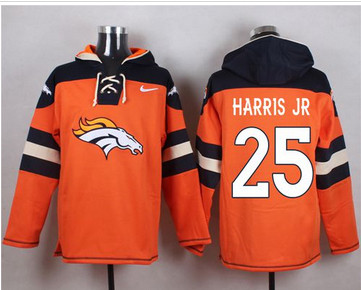 Nike Denver Broncos #25 Chris Harris Jr Orange Player Pullover NFL Hoodie Nike Denver Broncos #25 Chris Harris Jr Orange Player Pullover NFL Hoodie