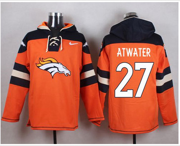Nike Denver Broncos #27 Steve Atwater Orange Player Pullover NFL Hoodie