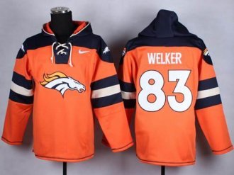 Nike Denver Broncos #83 Wes Welker Orange Player Pullover NFL Hoodie