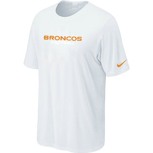 NEW Denver Broncos Sideline Legend Authentic Font Dri-fit T-Shirt White