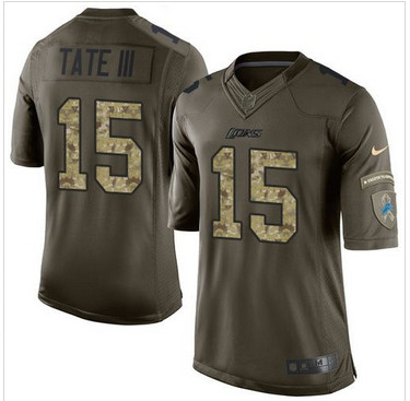 Nike Detroit Lions #15 Golden Tate III Green Men's Stitched NFL Limited Salute To Service Jersey Nike Detroit Lions #15 Golden Tate III Green Men's Stitched NFL Limited Salute To Service Jersey