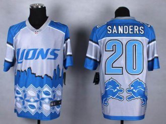 Nike Detroit Lions #20 Barry Sanders Blue NFL Elite Noble Fashion Jersey Nike Detroit Lions #20 Barry Sanders Blue NFL Elite Noble Fashion Jersey