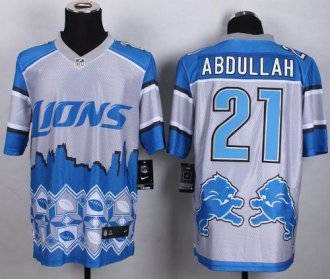 Nike Detroit Lions #21 Ameer Abdullah Blue Men's Stitched NFL Elite Noble Fashion Jersey Nike Detroit Lions #21 Ameer Abdullah Blue Men's Stitched NFL Elite Noble Fashion Jersey