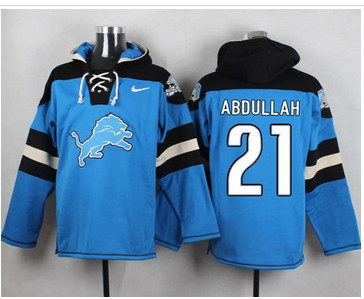 Nike Detroit Lions #21 Ameer Abdullah Blue Player Pullover NFL Hoodie