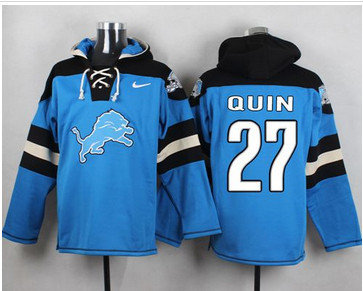 Nike Detroit Lions #27 Glover Quin Blue Player Pullover NFL Hoodie
