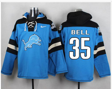 Nike Detroit Lions #35 Joique Bell Blue Player Pullover NFL Hoodie