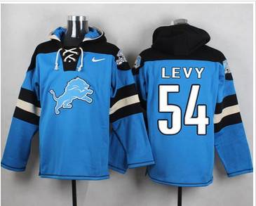 Nike Detroit Lions #54 DeAndre Levy Blue Player Pullover NFL Hoodie