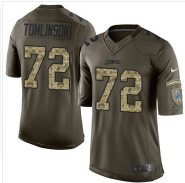 Nike Detroit Lions #72 Laken Tomlinson Green Men's Stitched NFL Limited Salute To Service Jersey Nike Detroit Lions #72 Laken Tomlinson Green Men's Stitched NFL Limited Salute To Service Jersey