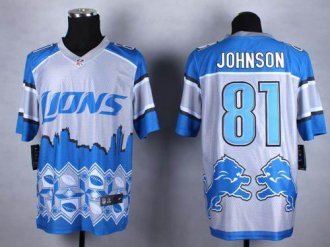 Nike Detroit Lions #81 Calvin Johnson Blue NFL Elite Noble Fashion Jersey Nike Detroit Lions #81 Calvin Johnson Blue NFL Elite Noble Fashion Jersey