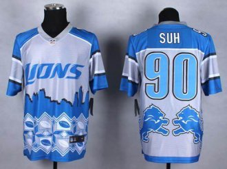 Nike Detroit Lions #90 Ndamukong Suh Blue NFL Elite Noble Fashion Jersey Nike Detroit Lions #90 Ndamukong Suh Blue NFL Elite Noble Fashion Jersey