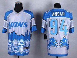 Nike Detroit Lions #94 Ziggy Ansah Blue NFL Elite Noble Fashion Jersey Nike Detroit Lions #94 Ziggy Ansah Blue NFL Elite Noble Fashion Jersey