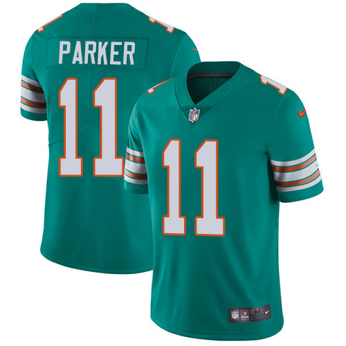 Nike Dolphins #11 DeVante Parker Aqua Green Alternate Men's Stitched NFL Vapor Untouchable Limited Jersey Nike Dolphins #11 DeVante Parker Aqua Green Alternate Men's Stitched NFL Vapor Untouchable Limited Jersey