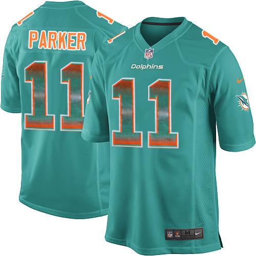 Nike Dolphins #11 DeVante Parker Aqua Green Team Color Men's Stitched NFL Limited Strobe Jersey Nike Dolphins #11 DeVante Parker Aqua Green Team Color Men's Stitched NFL Limited Strobe Jersey