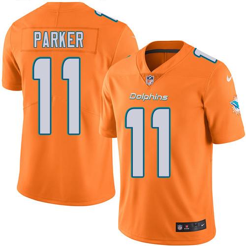Nike Dolphins #11 DeVante Parker Orange Men's Stitched NFL Limited Rush Jersey Nike Dolphins #11 DeVante Parker Orange Men's Stitched NFL Limited Rush Jersey
