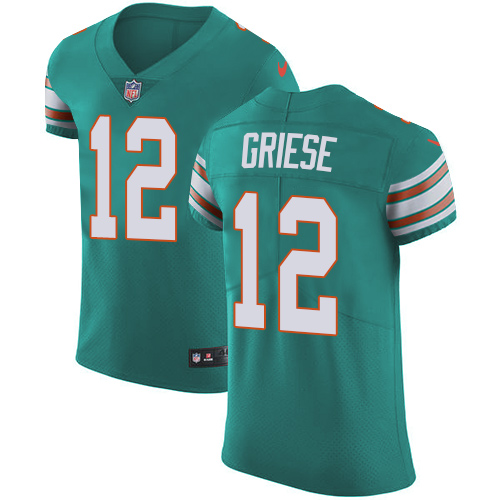 Nike Dolphins #12 Bob Griese Aqua Green Alternate Men's Stitched NFL Vapor Untouchable Elite Jersey Nike Dolphins #12 Bob Griese Aqua Green Alternate Men's Stitched NFL Vapor Untouchable Elite Jersey