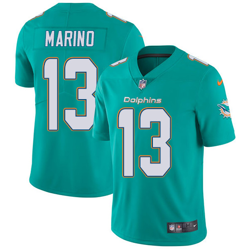 Nike Dolphins #13 Dan Marino Aqua Green Team Color Men's Stitched NFL Vapor Untouchable Limited Jersey