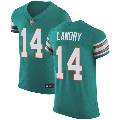 Nike Dolphins #14 Jarvis Landry Aqua Green Alternate Men's Stitched NFL Vapor Untouchable Elite Jersey Nike Dolphins #14 Jarvis Landry Aqua Green Alternate Men's Stitched NFL Vapor Untouchable Elite Jersey