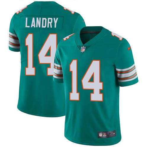 Nike Dolphins #14 Jarvis Landry Aqua Green Alternate Youth Stitched NFL Vapor Untouchable Limited Jersey