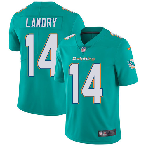 Nike Dolphins #14 Jarvis Landry Aqua Green Team Color Men's Stitched NFL Vapor Untouchable Limited Jersey Nike Dolphins #14 Jarvis Landry Aqua Green Team Color Men's Stitched NFL Vapor Untouchable Limited Jersey