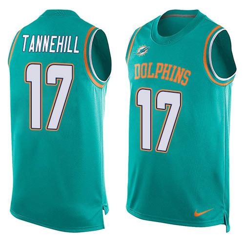 Nike Dolphins #17 Ryan Tannehill Aqua Green Team Color Men's Stitched NFL Limited Tank Top Jersey Nike Dolphins #17 Ryan Tannehill Aqua Green Team Color Men's Stitched NFL Limited Tank Top Jersey