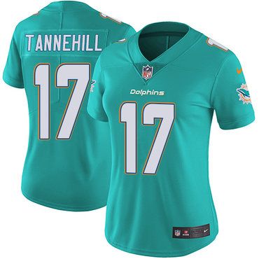 Nike Dolphins #17 Ryan Tannehill Aqua Green Team Color Women's Stitched NFL Vapor Untouchable Limited Jersey
