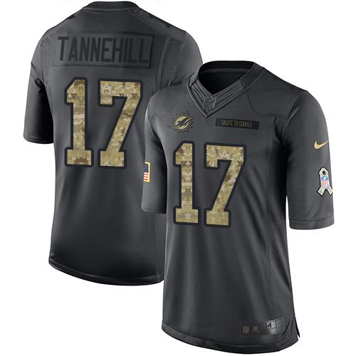Nike Dolphins #17 Ryan Tannehill Black Men's Stitched NFL Limited 2016 Salute to Service Jersey Nike Dolphins #17 Ryan Tannehill Black Men's Stitched NFL Limited 2016 Salute to Service Jersey