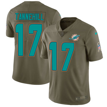 Nike Dolphins #17 Ryan Tannehill Olive Men's Stitched NFL Limited 2017 Salute to Service Jersey