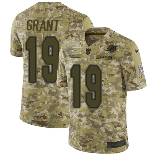 Nike Dolphins #19 Jakeem Grant Camo Men's Stitched NFL Limited 2018 Salute To Service Jersey Nike Dolphins #19 Jakeem Grant Camo Men's Stitched NFL Limited 2018 Salute To Service Jersey