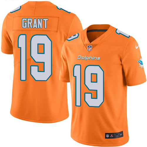Nike Dolphins #19 Jakeem Grant Orange Men's Stitched NFL Limited Rush Jersey Nike Dolphins #19 Jakeem Grant Orange Men's Stitched NFL Limited Rush Jersey