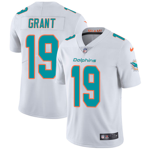 Nike Dolphins #19 Jakeem Grant White Men's Stitched NFL Vapor Untouchable Limited Jersey Nike Dolphins #19 Jakeem Grant White Men's Stitched NFL Vapor Untouchable Limited Jersey