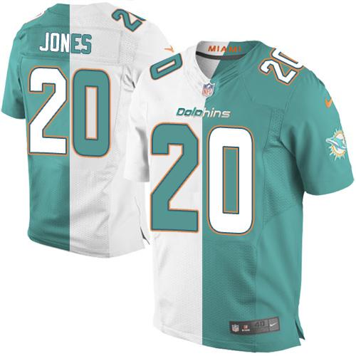 Nike Dolphins #20 Reshad Jones Aqua Green White Men's Stitched NFL Elite Split Jersey Nike Dolphins #20 Reshad Jones Aqua Green White Men's Stitched NFL Elite Split Jersey