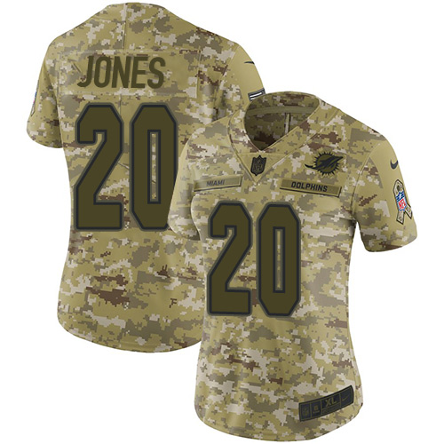 Nike Dolphins #20 Reshad Jones Camo Women's Stitched NFL Limited 2018 Salute to Service Jersey Nike Dolphins #20 Reshad Jones Camo Women's Stitched NFL Limited 2018 Salute to Service Jersey