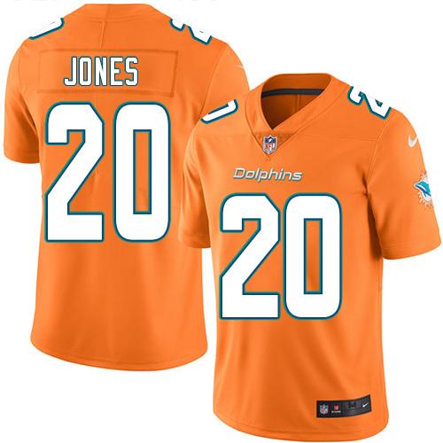 Nike Dolphins #20 Reshad Jones Orange Men's Stitched NFL Limited Rush Jersey