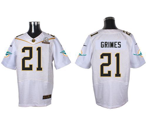 Nike Dolphins #21 Brent Grimes White 2016 Pro Bowl Men's Stitched NFL Elite Jersey Nike Dolphins #21 Brent Grimes White 2016 Pro Bowl Men's Stitched NFL Elite Jersey