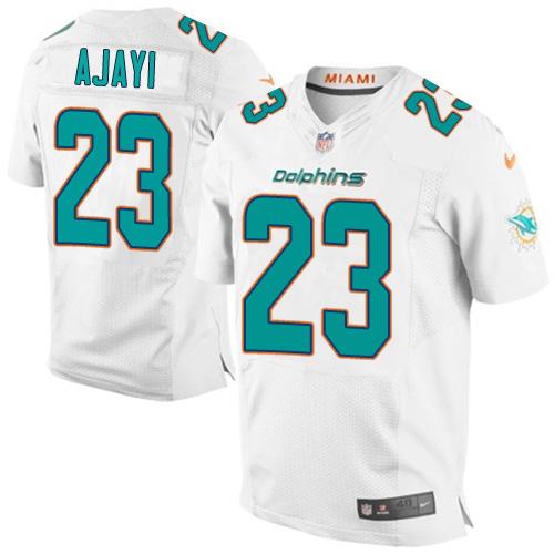Nike Dolphins #23 Jay Ajayi White Men's Stitched NFL New Elite Jersey Nike Dolphins #23 Jay Ajayi White Men's Stitched NFL New Elite Jersey