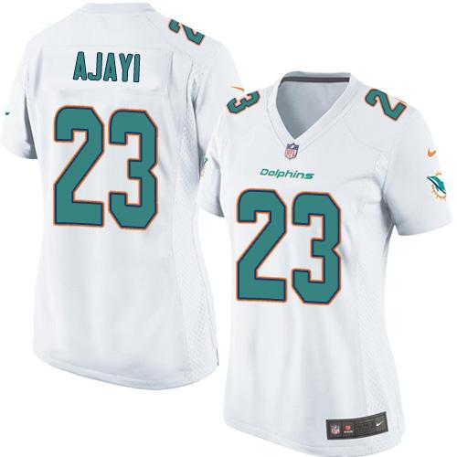 Nike Dolphins #23 Jay Ajayi White Women's Stitched NFL Elite Jersey