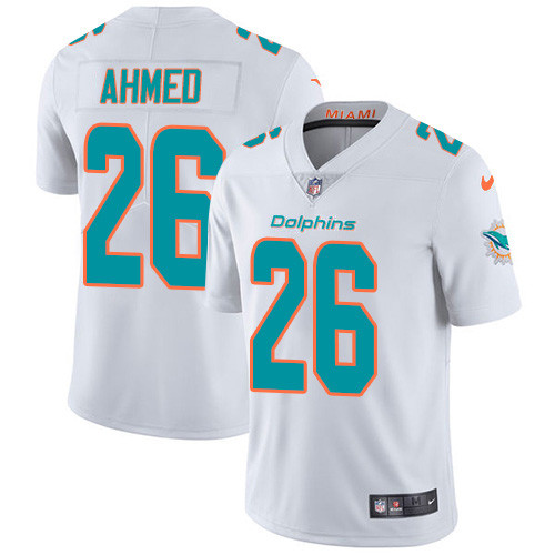 Nike Dolphins #26 Salvon Ahmed White Men's Stitched NFL Vapor Untouchable Limited Jersey Nike Dolphins #26 Salvon Ahmed White Men's Stitched NFL Vapor Untouchable Limited Jersey