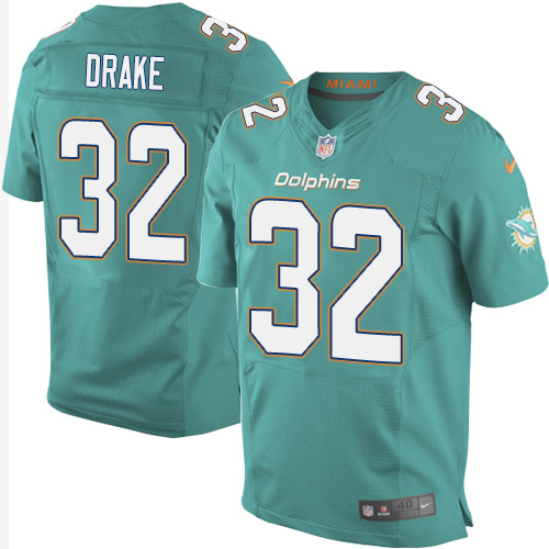 Nike Dolphins #32 Kenyan Drake Aqua Green Team Color Men's Stitched NFL New Elite Jersey Nike Dolphins #32 Kenyan Drake Aqua Green Team Color Men's Stitched NFL New Elite Jersey