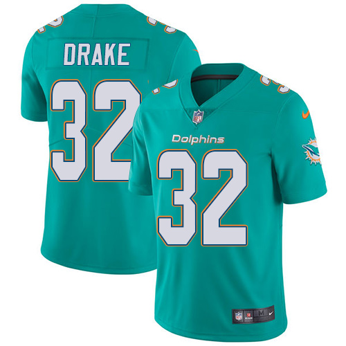 Nike Dolphins #32 Kenyan Drake Aqua Green Team Color Men's Stitched NFL Vapor Untouchable Limited Jersey Nike Dolphins #32 Kenyan Drake Aqua Green Team Color Men's Stitched NFL Vapor Untouchable Limited Jersey