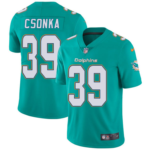 Nike Dolphins #39 Larry Csonka Aqua Green Team Color Men's Stitched NFL Vapor Untouchable Limited Jersey Nike Dolphins #39 Larry Csonka Aqua Green Team Color Men's Stitched NFL Vapor Untouchable Limited Jersey